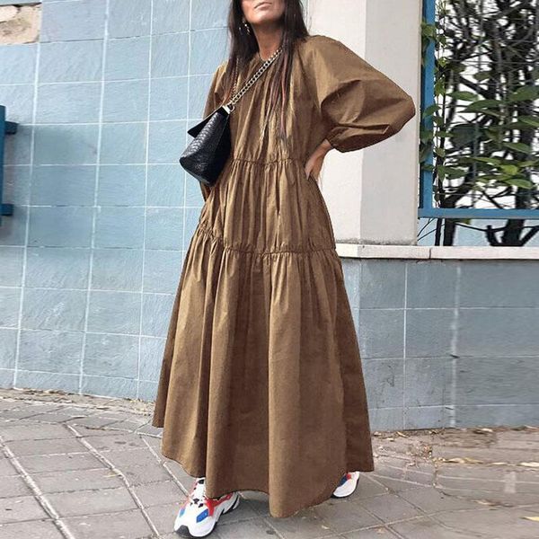 casual dresses women 2021 autumn elegant lantern long sleeves dress fashion o-neck solid maxi ladies 5xl loose vestido, Black;gray
casual dresses women 2021 autumn elegant lantern long sleeves dress fashion o-neck solid maxi ladies 5xl loose vestido, Black;gray