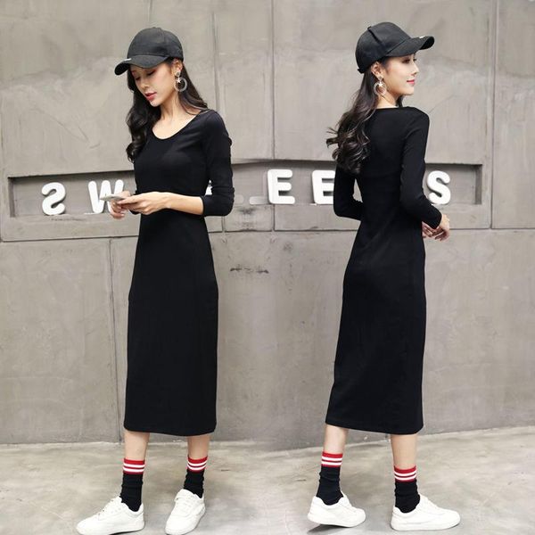 casual dresses autumn and winter one-step skirt fall dress summer long sleeve bottomed round neck t-shirt cotton inner slim woman, Black;gray
casual dresses autumn and winter one-step skirt fall dress summer long sleeve bottomed round neck t-shirt cotton inner slim woman, Black;gray