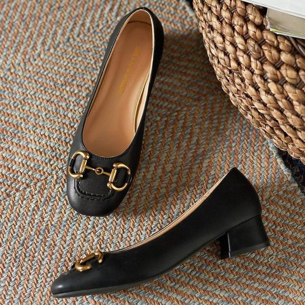 dress shoes 2021 women's fashion brand design metal buckle pumps shallow slip on ladies work square low heel spring, Black
dress shoes 2021 women's fashion brand design metal buckle pumps shallow slip on ladies work square low heel spring, Black
