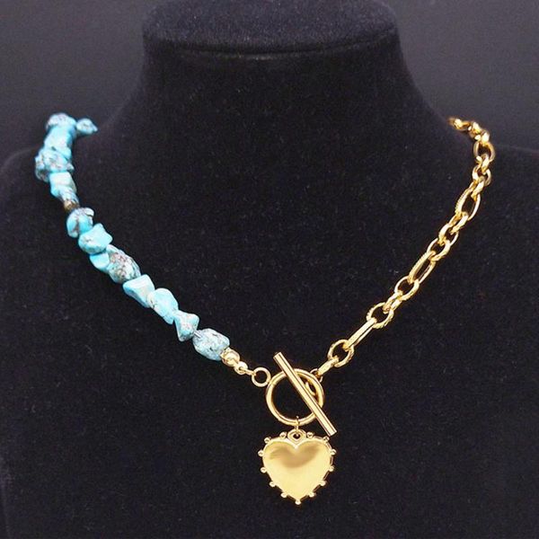 pendant necklaces boho heart love stainless steel imitation turquoise necklace women gold color jewery collar bohemio nxs04, Silver
pendant necklaces boho heart love stainless steel imitation turquoise necklace women gold color jewery collar bohemio nxs04, Silver