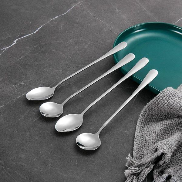 spoons 6pcs/long handled stainless steel mixing spoon coffee ice cream tea stirring for picnic dinnerware kitchen
spoons 6pcs/long handled stainless steel mixing spoon coffee ice cream tea stirring for picnic dinnerware kitchen