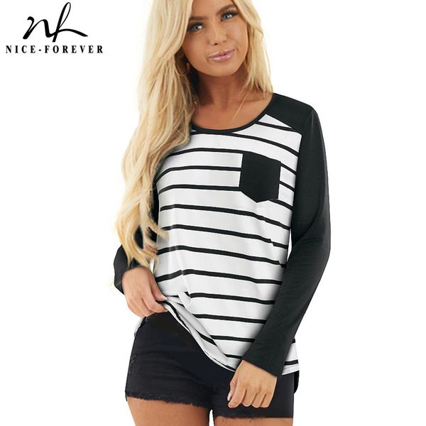 nice-forever new spring women contrast color stripes patchwork t-shirts casual oversized shift tees btyt055 210419, White
nice-forever new spring women contrast color stripes patchwork t-shirts casual oversized shift tees btyt055 210419, White