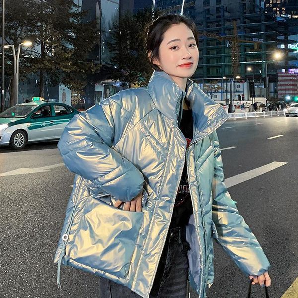 women's down & parkas stand collar bomber jackets parka 2021 fashion cotton padded coats female loose shiny quilted jacket winter outer, Black
women's down & parkas stand collar bomber jackets parka 2021 fashion cotton padded coats female loose shiny quilted jacket winter outer, Black