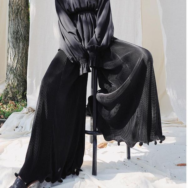 women's pants & capris lanmrem can ship fashion high waist floor trousers black for woman satin pleated loose wide leg 2021 yh989, Black;white
women's pants & capris lanmrem can ship fashion high waist floor trousers black for woman satin pleated loose wide leg 2021 yh989, Black;white