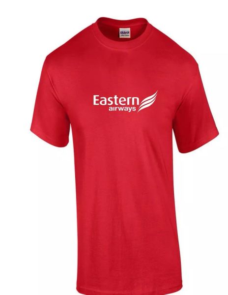 eastern airways white logo british aviation airline geek red cotton t-shirt, White;black
eastern airways white logo british aviation airline geek red cotton t-shirt, White;black