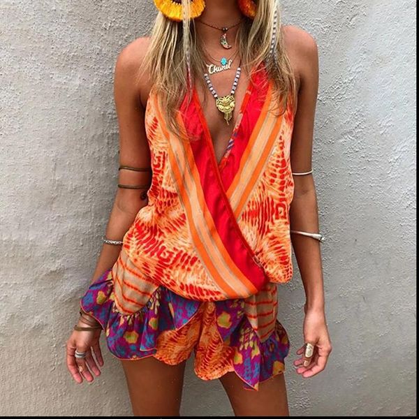womens romper summer jumpsuit sleeveless lace up printed sweet ruffles deep v neck chiffon beach casual playsuits shorts s, Black;white
womens romper summer jumpsuit sleeveless lace up printed sweet ruffles deep v neck chiffon beach casual playsuits shorts s, Black;white
