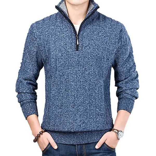 winter men's sweater casual pullover mens warm s man slim stand collar knitted pullovers male coats half zip 210820, White;black
winter men's sweater casual pullover mens warm s man slim stand collar knitted pullovers male coats half zip 210820, White;black
