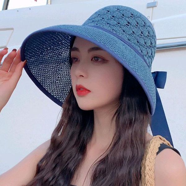 wide brim hats summer sun straw hat women foldable big eaves women's female empty bow visor outdoor, Blue;gray
wide brim hats summer sun straw hat women foldable big eaves women's female empty bow visor outdoor, Blue;gray
