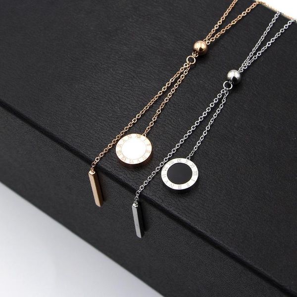 pendant necklaces fashion brand stainless steel love chain square round shell roman numerals bead women party gift, Silver
pendant necklaces fashion brand stainless steel love chain square round shell roman numerals bead women party gift, Silver
