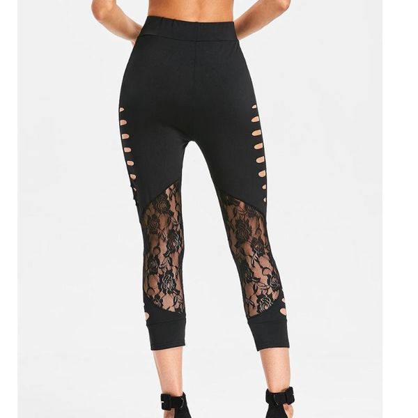 women legging solid ladder shredding lace fitness leggings trousers hole casual pants gym clothing sport leggins women's, Black
women legging solid ladder shredding lace fitness leggings trousers hole casual pants gym clothing sport leggins women's, Black