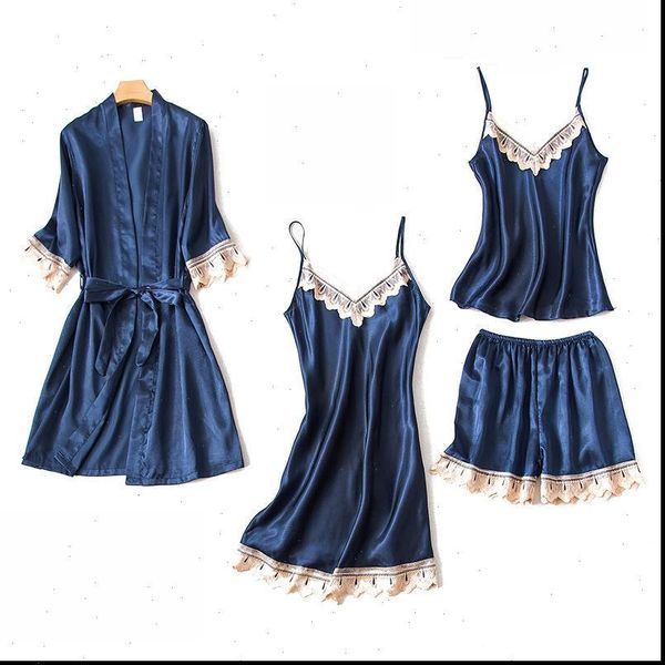4pcs lot pajamas sets women sleepwear nightgown satin nightdress night gown sleeveless slings shorts homewear xxl f, Black;red
4pcs lot pajamas sets women sleepwear nightgown satin nightdress night gown sleeveless slings shorts homewear xxl f, Black;red