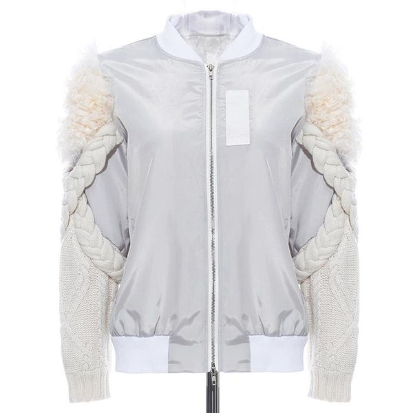 women's jackets women jacket spliced knitted sleeve spring autumn high street coat 2021, Black;brown
women's jackets women jacket spliced knitted sleeve spring autumn high street coat 2021, Black;brown