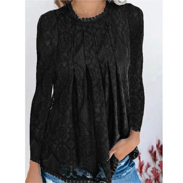 women's blouses & shirts vintage elegant lace blouse women casual solid long sleeve o-neck button loose shirt ladies, White
women's blouses & shirts vintage elegant lace blouse women casual solid long sleeve o-neck button loose shirt ladies, White