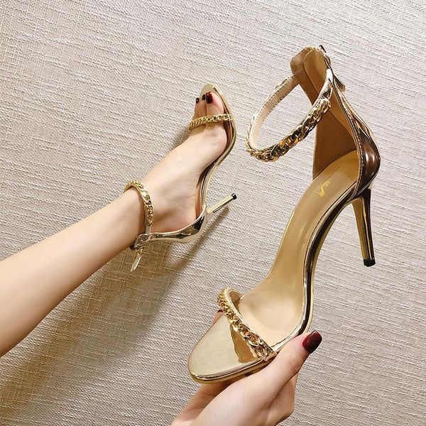 woman classic chain high heels ankle strap sandals party shoes summe women stiletto gold black dress
woman classic chain high heels ankle strap sandals party shoes summe women stiletto gold black dress