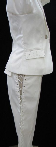 made women busines jacket+pants business suits women's pantsuit office uniform female trouser suit with pearls two piece pants, White
made women busines jacket+pants business suits women's pantsuit office uniform female trouser suit with pearls two piece pants, White