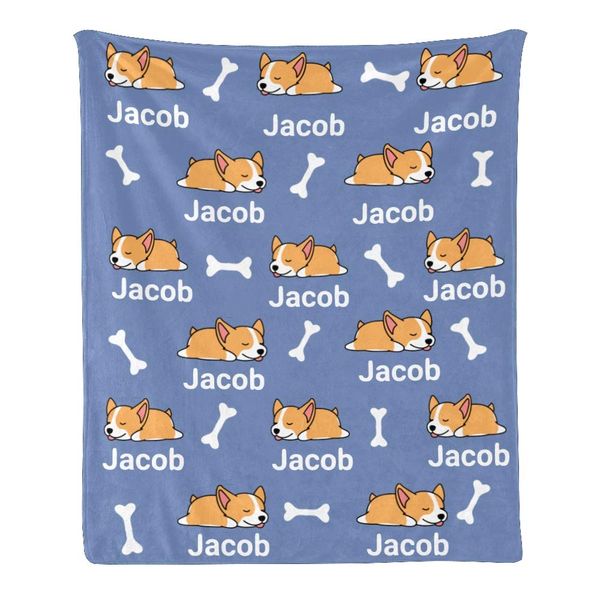 cute corgi dog blue personalized throw blanket super soft for boy & girl, custom fleece blanket with your name birthday wedding
cute corgi dog blue personalized throw blanket super soft for boy & girl, custom fleece blanket with your name birthday wedding