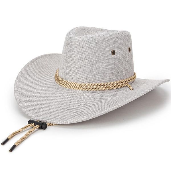 cloches 2021 linen cowboy hat horseback riding wide-brimmed sun protection and rain visor male female jazz, Blue;gray
cloches 2021 linen cowboy hat horseback riding wide-brimmed sun protection and rain visor male female jazz, Blue;gray