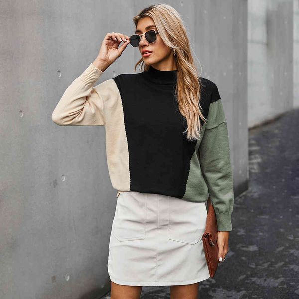 sweater turtleneck color contrast casual long sleeve inside simple pullover sweaters winter new fashion women, White;black
sweater turtleneck color contrast casual long sleeve inside simple pullover sweaters winter new fashion women, White;black