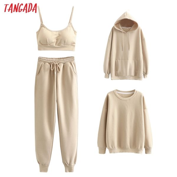tangada women's set color match tracksuits camis hooded fleece sweatshirts elastic waist pants solid 6l35 211105, White
tangada women's set color match tracksuits camis hooded fleece sweatshirts elastic waist pants solid 6l35 211105, White