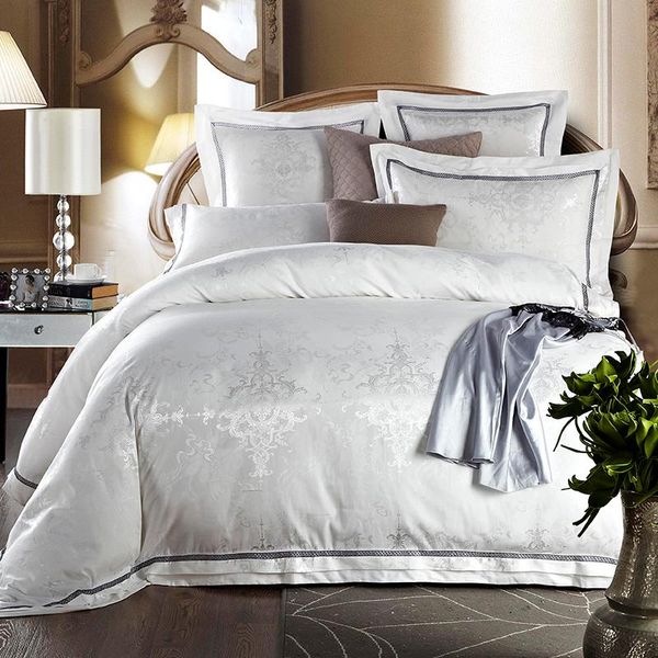 bedding sets white gold silk jacquard luxury set king size cotton bed sheet fitted duvet cover linge de lit ropa cama
bedding sets white gold silk jacquard luxury set king size cotton bed sheet fitted duvet cover linge de lit ropa cama