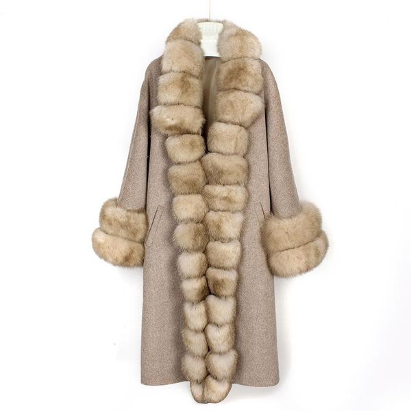 women's wool & blends winter women coat long 100% natural fur collar cuffs belted coats cashmere jackets 2021, Black 
women's wool & blends winter women coat long 100% natural fur collar cuffs belted coats cashmere jackets 2021, Black