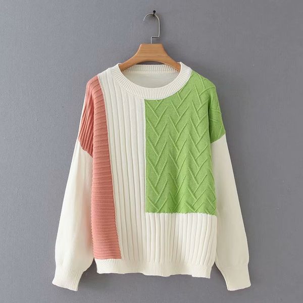 women's sweaters long-sleeved lazy wind round neck women fashion color matching jacquard striped knitted female spring autumn 7wl6, White;black
women's sweaters long-sleeved lazy wind round neck women fashion color matching jacquard striped knitted female spring autumn 7wl6, White;black