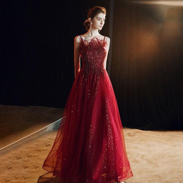 ethnic clothing toast dress bride and long temperament tube strap feather burgundy banquet spring summer evening skirt women, Red
ethnic clothing toast dress bride and long temperament tube strap feather burgundy banquet spring summer evening skirt women, Red