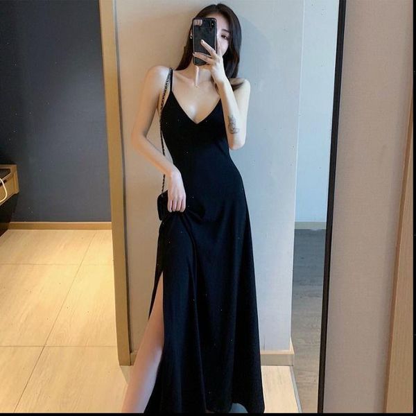 style small black dress womens dresses with suspender, and gentle v neck, retro long side, Black;gray
style small black dress womens dresses with suspender, and gentle v neck, retro long side, Black;gray