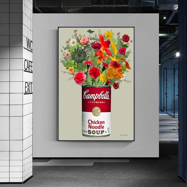 paintings retro wall art andy warhol soup painting with flowers canvas posters and prints picture for living room decoration
paintings retro wall art andy warhol soup painting with flowers canvas posters and prints picture for living room decoration
