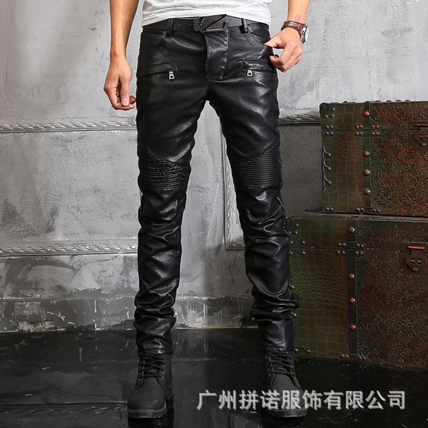selling 2021 new style men's jeans a miri men wear leather pants slim fit leggings trendy motorcycle pants #903, Blue
selling 2021 new style men's jeans a miri men wear leather pants slim fit leggings trendy motorcycle pants #903, Blue