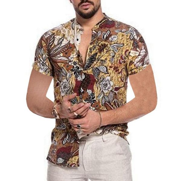 men's casual shirts vintage floral printed short sleeve men button up turn-down collar harajuku male clothes fashion streetwear, White;black
men's casual shirts vintage floral printed short sleeve men button up turn-down collar harajuku male clothes fashion streetwear, White;black