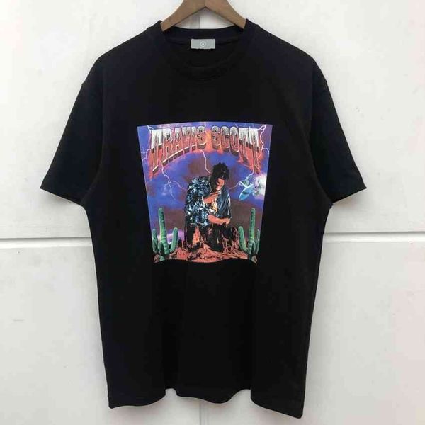 men's t-shirts quality digital fingerprint travis scott cactus jack female shirt t oversized clothes, White;black 
men's t-shirts quality digital fingerprint travis scott cactus jack female shirt t oversized clothes, White;black
