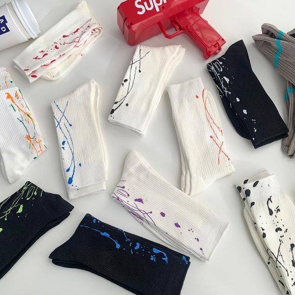 men's socks harajuku hip hop fashion handmade splash ink novelty white men funny cotton trendy tie dye women, Black
men's socks harajuku hip hop fashion handmade splash ink novelty white men funny cotton trendy tie dye women, Black