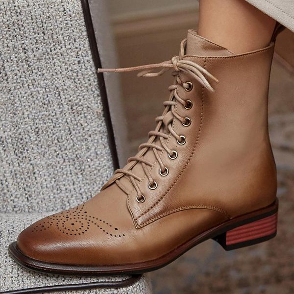 boots women's genuine leather lace-up autumn ankle british style carving gradient color retro winter warm plush short shoe, Black
boots women's genuine leather lace-up autumn ankle british style carving gradient color retro winter warm plush short shoe, Black