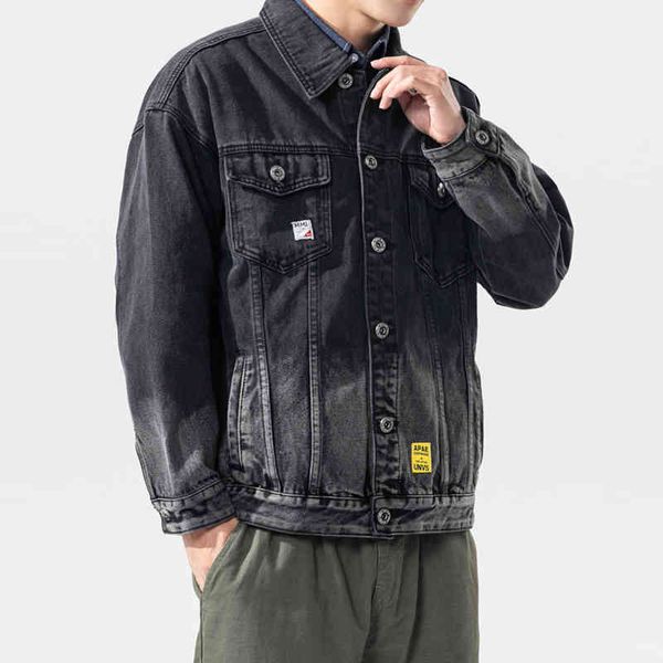 men's jackets autumn jean slim men fits pockets denim black gray gradient male coats fashion cowboy g2i4, Black;brown
men's jackets autumn jean slim men fits pockets denim black gray gradient male coats fashion cowboy g2i4, Black;brown
