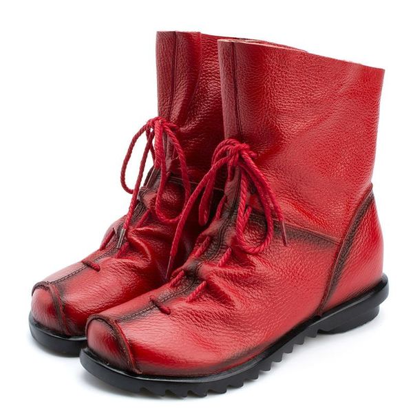 genuine leather women boots vintage style flat booties soft cowhide women's shoes front zip ankle zapatos mujer, Black
genuine leather women boots vintage style flat booties soft cowhide women's shoes front zip ankle zapatos mujer, Black