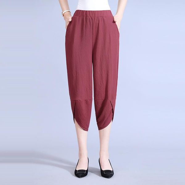 women's pants & capris vintage linen summer trousers casual elastic waist asymmetrical pantalon female cropped oversized, Black;white
women's pants & capris vintage linen summer trousers casual elastic waist asymmetrical pantalon female cropped oversized, Black;white