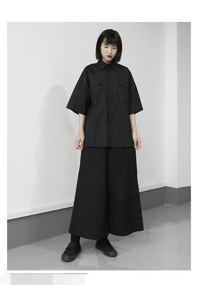 women's blouses & shirts summer square collar solid color work shirt short sleeves loose hong kong style pocket design simple casual, White
women's blouses & shirts summer square collar solid color work shirt short sleeves loose hong kong style pocket design simple casual, White
