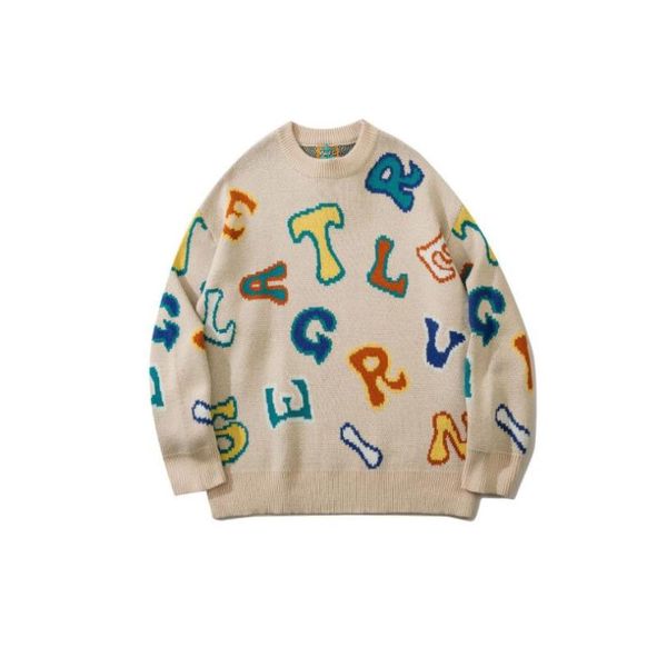men's sweaters harajuku retro letter graphic knitted sweater men 2021 autumn winter hip hop graffiti jumper pullover man warm w14, White;black
men's sweaters harajuku retro letter graphic knitted sweater men 2021 autumn winter hip hop graffiti jumper pullover man warm w14, White;black