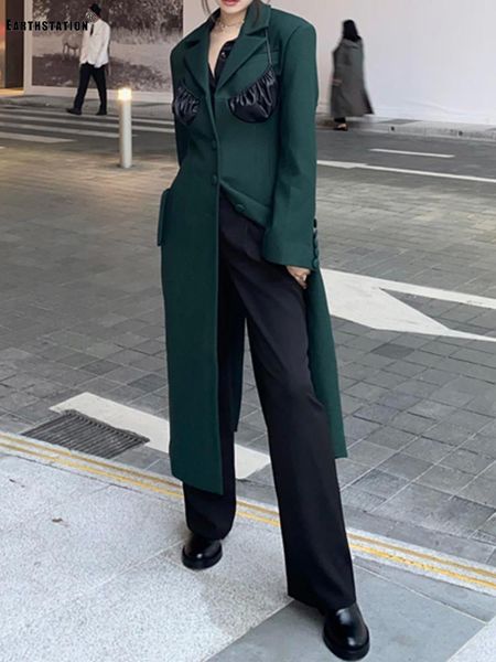 women's trench coats suit collar single breasted contrast color stitching cup cover fake two long windbreaker jacket ladies autumn all-, Tan;black
women's trench coats suit collar single breasted contrast color stitching cup cover fake two long windbreaker jacket ladies autumn all-, Tan;black
