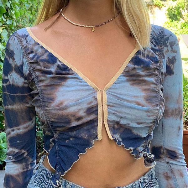 aesthetics tie dye ruched crop vintage e-girl v-neck long sleeve ruffles anomalistic hem t-shirts 90s punk tee mujer women's t-shirt, White
aesthetics tie dye ruched crop vintage e-girl v-neck long sleeve ruffles anomalistic hem t-shirts 90s punk tee mujer women's t-shirt, White