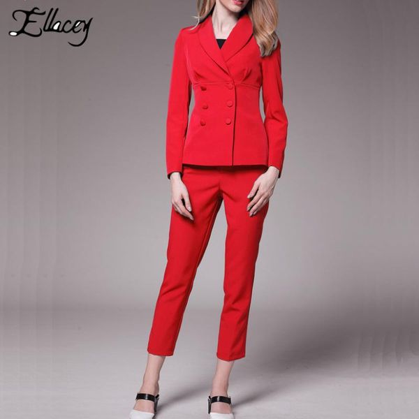 women's suits & blazers ellacey 2021 professional suit blazer trousers red blue formal business pant office lady 2 pieces set, White;black
women's suits & blazers ellacey 2021 professional suit blazer trousers red blue formal business pant office lady 2 pieces set, White;black