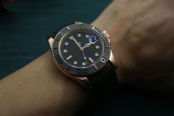 men's watch yacht style 40mm black dial master automatic mechanical hardlex glass classic model folding buckle clasp wristwatch rubber, Slivery;brown
men's watch yacht style 40mm black dial master automatic mechanical hardlex glass classic model folding buckle clasp wristwatch rubber, Slivery;brown