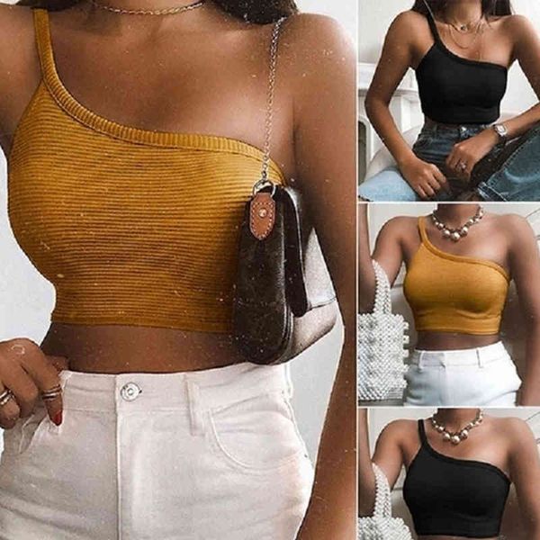 women's tanks & camis one shoulder straps tank off crop short women summer clothes elastic streetwear 5f86, White
women's tanks & camis one shoulder straps tank off crop short women summer clothes elastic streetwear 5f86, White
