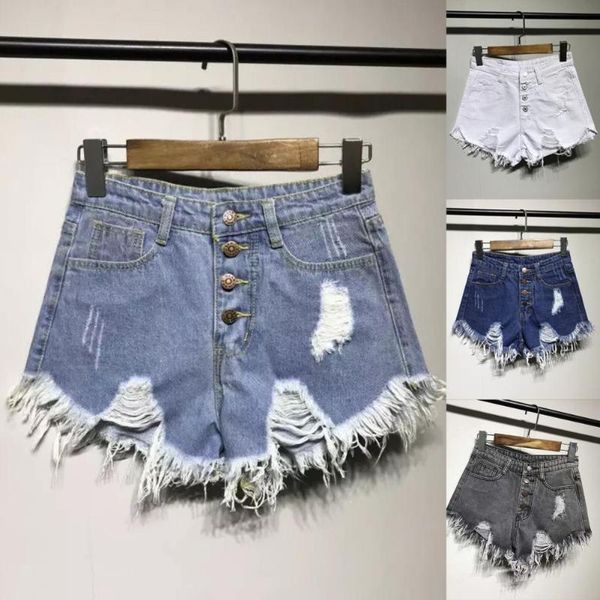women's shorts summer denim women tassel ripped jeans short for high waist pantalones femme, White;black
women's shorts summer denim women tassel ripped jeans short for high waist pantalones femme, White;black