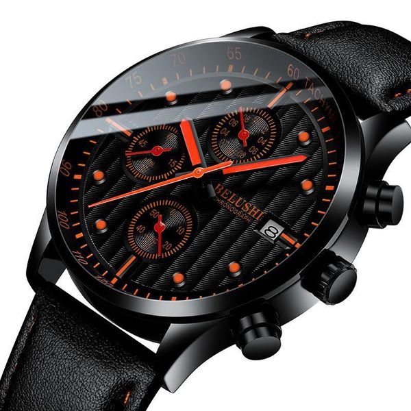 men's watch quartz watches three eyes and six needles water-proof luminous wristwatches, Slivery;brown
men's watch quartz watches three eyes and six needles water-proof luminous wristwatches, Slivery;brown