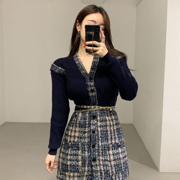 v neck womens dresses sashes knitted sweater tweed dress korean style autumn vintage office vestidos cortos enteritos largos de mujer, Black;gray
v neck womens dresses sashes knitted sweater tweed dress korean style autumn vintage office vestidos cortos enteritos largos de mujer, Black;gray