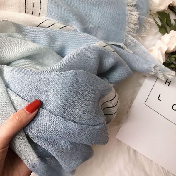 scarves 2021 korean sanshu women's scarf simple retro shawl light and thin summer beach sun block color matching dual purpose, Blue;gray
scarves 2021 korean sanshu women's scarf simple retro shawl light and thin summer beach sun block color matching dual purpose, Blue;gray