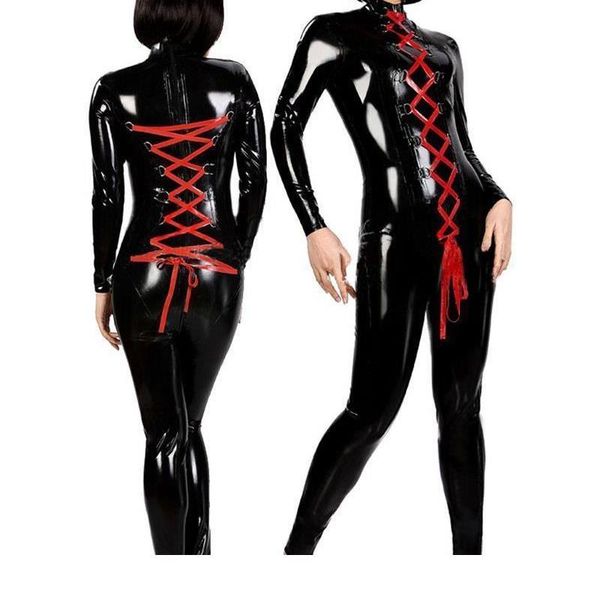 women's jumpsuits & rompers faux leather zentai catsuit smooth wetlook jumpsuit lace up elastic black pu full bodysuit playsuit clubwea, Black;white
women's jumpsuits & rompers faux leather zentai catsuit smooth wetlook jumpsuit lace up elastic black pu full bodysuit playsuit clubwea, Black;white