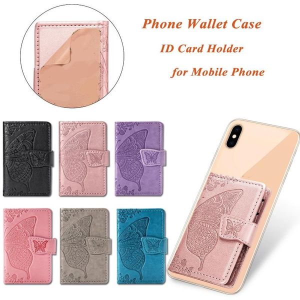 card holders sticker sleeves stick on 4 pockets phone id holder cellphone bracket s leather wallet, Brown;gray
card holders sticker sleeves stick on 4 pockets phone id holder cellphone bracket s leather wallet, Brown;gray